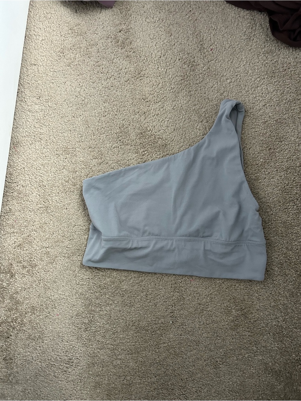 lululemon athletica One-Shoulder Crop Top in Light Gray